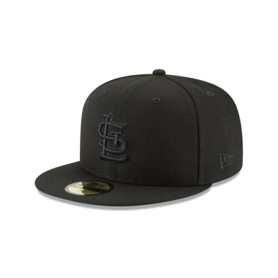 Black St. Louis Cardinals Hat - New Era MLB Blackout Basic 59FIFTY Fitted Caps USA2549638